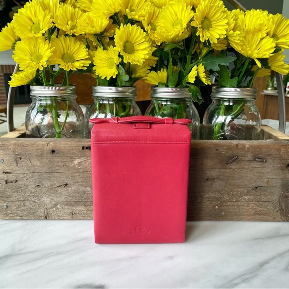 ROYCE•Luxe Travel Jewelry Case•NEW•RETIRED Red•Top Grain Nappa Leather and Suede - Picture 3 of 16